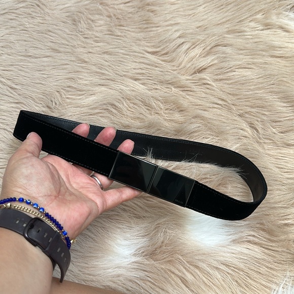Prada velvet and leather belt. 30/75